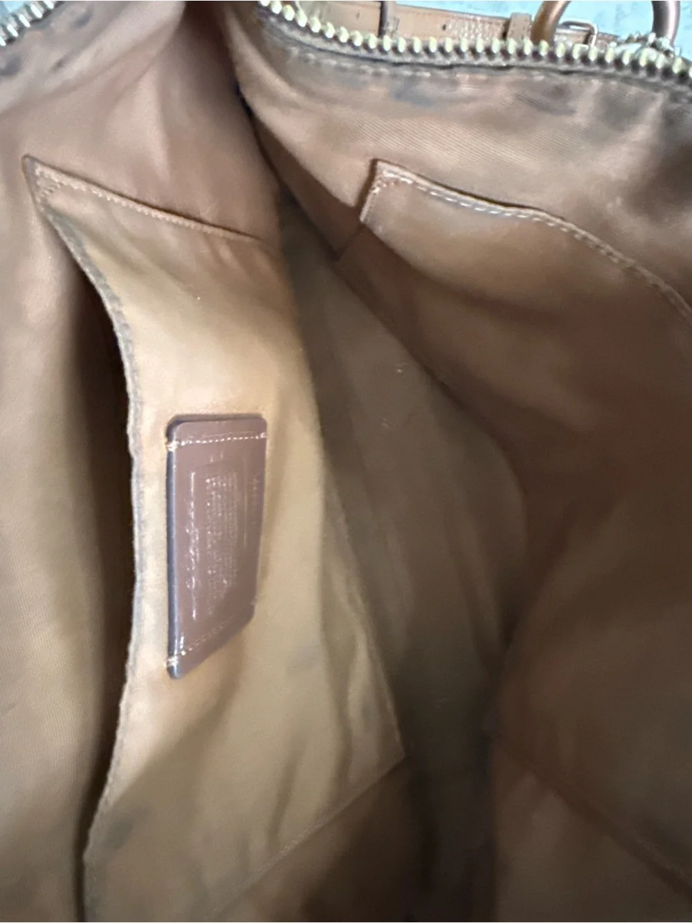Coach Pebbled Leather Shoulder Satchel in Tan